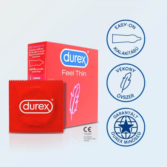 Durex Αίσθηση Λεπτού – ρεαλιστική αίσθηση προφυλακτικό (3 τεμ)