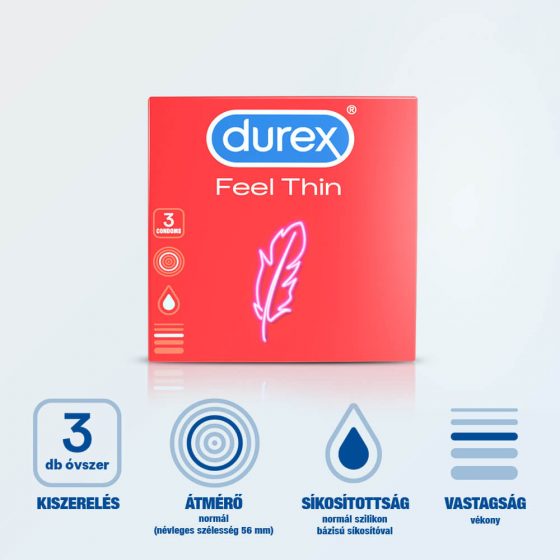 Durex Αίσθηση Λεπτού – ρεαλιστική αίσθηση προφυλακτικό (3 τεμ)