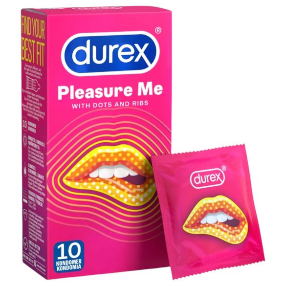 Durex Pleasure Me - προφυλακτικά με ραβδώσεις και κουκκίδες (10 τεμάχια)