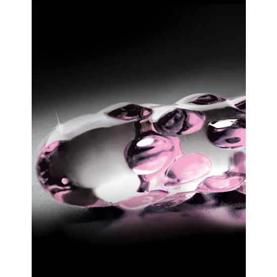 Icicles No. 7 - διακοσμητικό γυάλινο δονητής με ροζ χάντρες