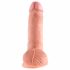 King Cock 7 με όρχεις dildo (18 cm) - φυσικό 