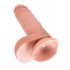 King Cock 7 με όρχεις dildo (18 cm) - φυσικό 