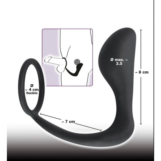 Μαύρο Βελούδο ανδρικό δαχτυλίδι με πρωκτική σφήνα (μαύρο)