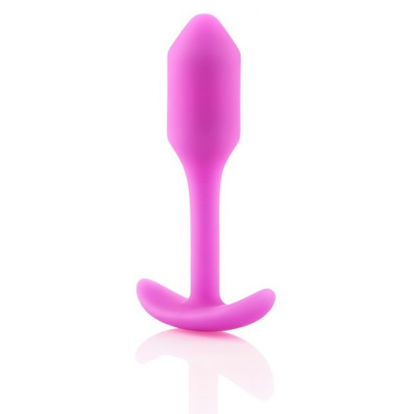 b-vibe Snug Plug 1 - πρωκτικό δονητής με εσωτερικό βάρος (55g) - ροζ 