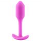 b-vibe Snug Plug 1 - πρωκτικό δονητής με εσωτερικό βάρος (55g) - ροζ 