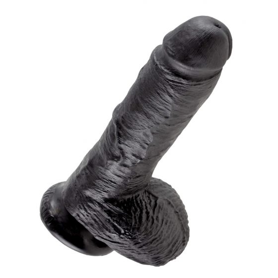 King Cock 8 με όρχεις δονητής (20 εκ) - μαύρο