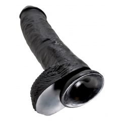   King Cock 10 με όρχεις ομοίωμα πέους (25 cm) - μαύρο