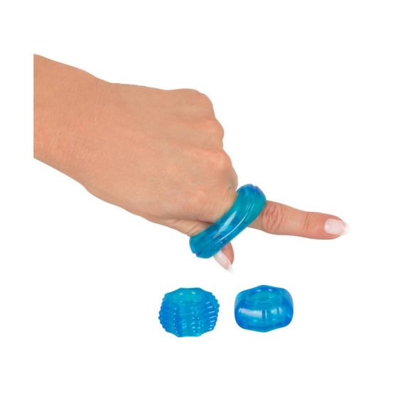 You2Toys - Ελαστικά τρίο δαχτυλιδιών πέους σιλικόνης (μπλε)