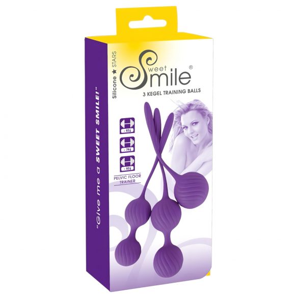 SMILE 3 Kegel - σετ μπάλες Kegel - μοβ (3 τεμαχίων) 