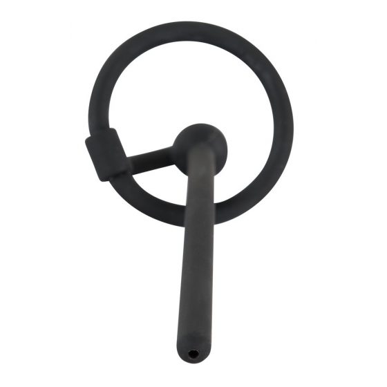 Πέοςβουλή - Σιλικόνη Δίαυλος Ουρήθρας με Δακτύλιο Κεφαλής (0,6mm) - Μαύρο