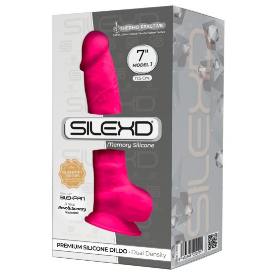 Silexd 7 - διαμορφώσιμο, με βάση, με όρχεις δονητής - 17,5εκ (ροζ)