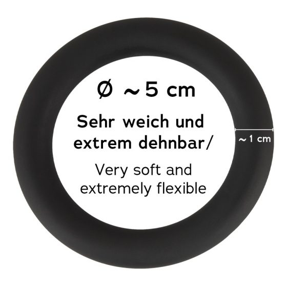 Μαύρο Βελούδο - σιλικονούχος δακτύλιος πέους (μαύρο) - 5cm