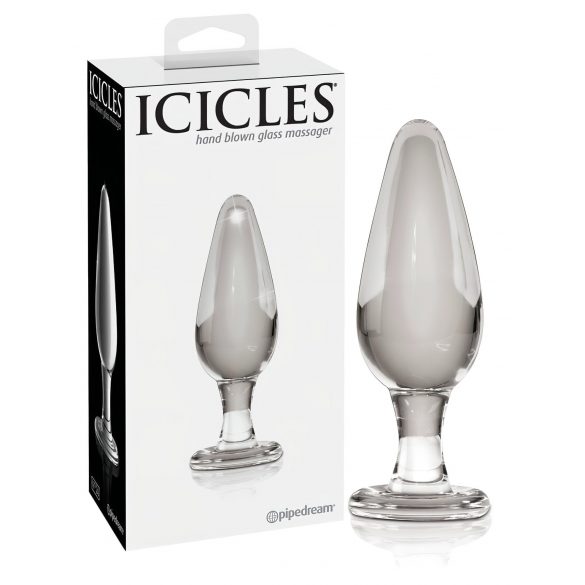 Icicles No. 26 - κωνικό γυάλινο πρωκτικό dildo (διάφανο)