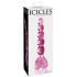 Icicles Αρ. 43 - ροζ γυάλινος δονητής με περλίτσες και καρδιά