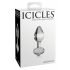 Icicles No. 44 - κωνικός, γυάλινος πρωκτικός δονητής (διάφανο) 