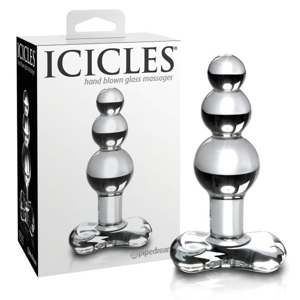 Icicles No. 47 - τριπλό γυάλινο πρωκτικό ομοίωμα με χάντρες (διάφανο)