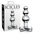 Icicles No. 47 - τριπλό γυάλινο πρωκτικό ομοίωμα με χάντρες (διάφανο)