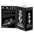 Icicles No. 47 - τριπλό γυάλινο πρωκτικό ομοίωμα με χάντρες (διάφανο)