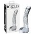 Icicles No. 61 - γυάλινος δονητής με όρχεις και πέος (διαφανής)