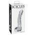 Icicles No. 61 - γυάλινος δονητής με όρχεις και πέος (διαφανής)