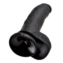   Κing Cock 9 - μεγάλο δονητής με βεντούζα και όρχεις (23cm) - μαύρο