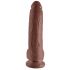 King Cock 9 - large suction cup dildo with testicles (23 cm) - brown 