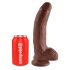 King Cock 9 - large suction cup dildo with testicles (23 cm) - brown 