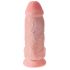 King Cock 9 Chubby - βεντούζα δονητής με όρχεις (23cm) - φυσικό 