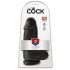 King Cock 9 Chubby - δονητής με βεντούζα και όρχεις (23cm) - μαύρο 