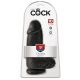 King Cock 9 Chubby - δονητής με βεντούζα και όρχεις (23cm) - μαύρο 