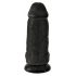 King Cock 9 Chubby - δονητής με βεντούζα και όρχεις (23cm) - μαύρο 