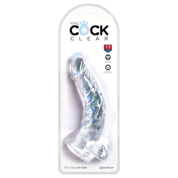 Βασιλιάς Cock Διάφανο 19cm - με βάσεις και όρχεις!