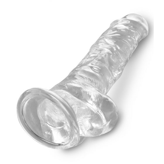 Κing Cock Clear 8 - δονητής με όρχις και βάση αναρρόφησης (20cm)