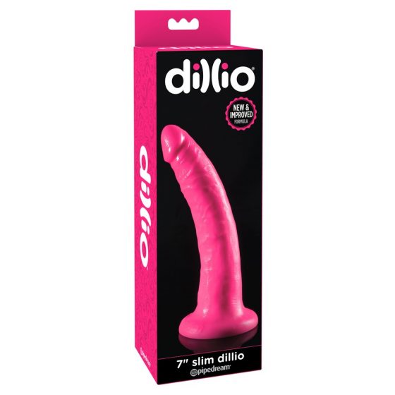 Dillio 7 - δονητής με βάση αναρρόφησης, ρεαλιστικός δονητής (18cm) - ροζ
