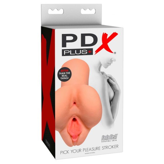 PDX Επιλέξτε την Απόλαυσή σας Δονητής - 2σε1 ρεαλιστικός αυνανιστής (φυσικό)
