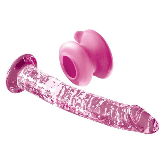 Παγάκια Νο. 86 - γυάλινος δονητής με πέος (ροζ)