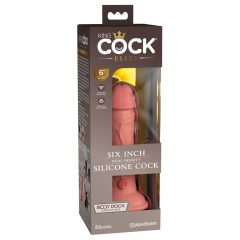   King Cock Elite 6 - ρεαλιστικό δίχρωμο δονητή με βάση αναρρόφησης (15cm) - φυσικό