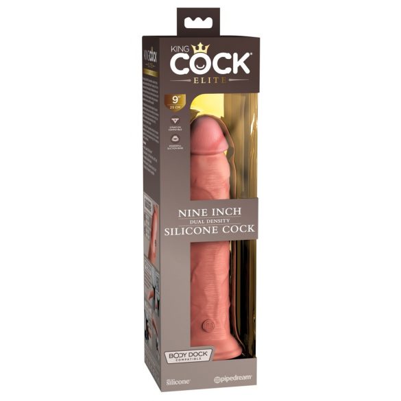 King Cock Elite 9 - δονητής από φυσικό υλικό με στήριγμα (23cm) - φυσικός 