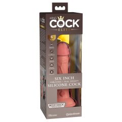   King Cock Elite 6 - Αυτοκόλλητο, Ρεαλιστικό Δονητής (15cm) - Φυσικό