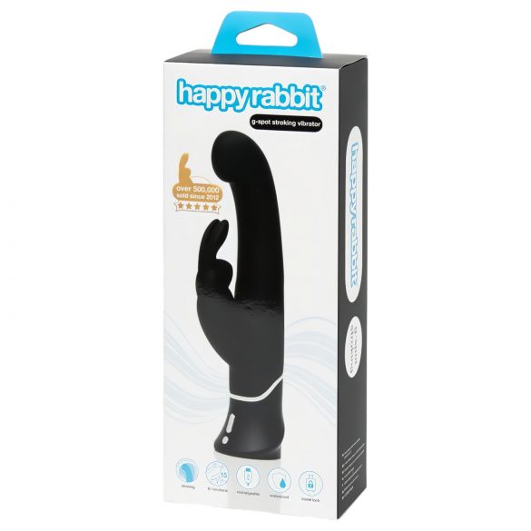 Happyrabbit G-spot - επαναφορτιζόμενος δονητής με κλειτοριδικό βραχίονα (μαύρο) 