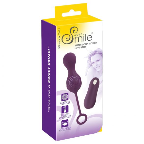 SMILE RC Love Balls - επαναφορτιζόμενο, ραδιοσυχνοτηθέν αυγό δονήσεων (μωβ) 