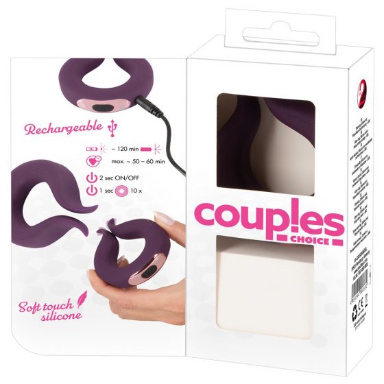 Couples Choice - μπαταριές δύο μοτέρ πέους δαχτυλίδι (μωβ)