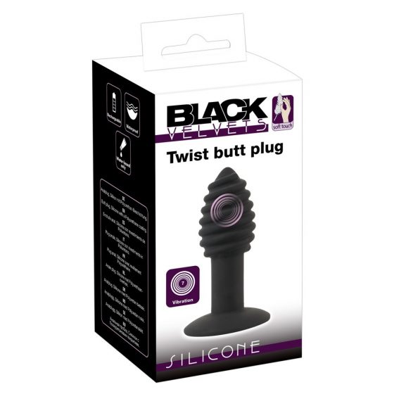 Μαύρο Βελούδο Twist - επαναφορτιζόμενο, σιλικονούχο πρωκτικό δονητή (μαύρο)