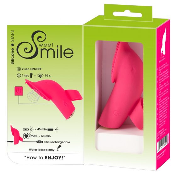 SMILE Γλείψιμο - επαναφορτιζόμενο, δαχτυλίδι δόνησης με γλώσσα και αερόσφαιρα (ροζ)