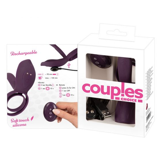 Couples Choice - επαναφορτιζόμενο, ασύρματο δαχτυλίδι πέους (μοβ)