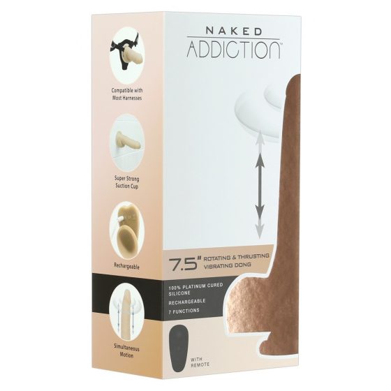 Naked Addiction Thrusting 7,5 - επαναφορτιζόμενος δονητής ώθησης (19cm) - φυσικό