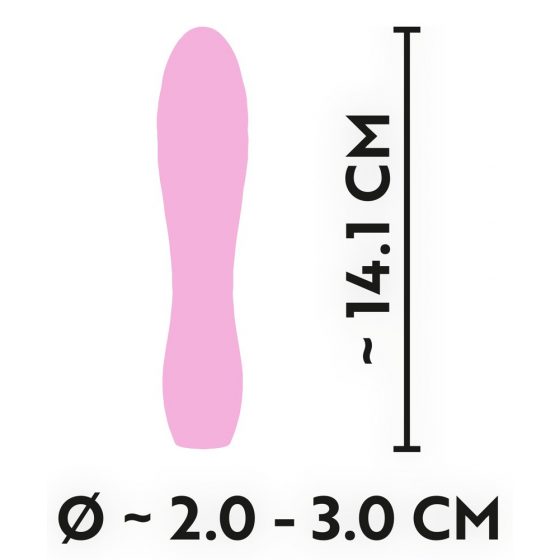 Cuties Mini 3 - επαναφορτιζόμενος, αδιάβροχος, με ραβδώσεις δονητής (ροζ)