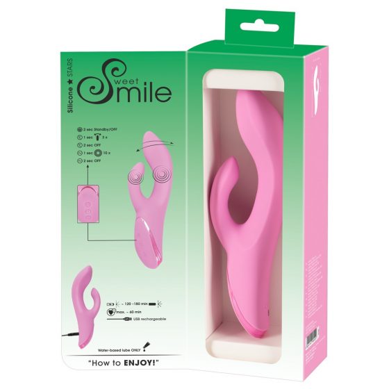 SMILE Κόρακας - επαναφορτιζόμενος δονητής με ερεθιστή κλειτορίδας και κίνηση νεύματος (ροζ)