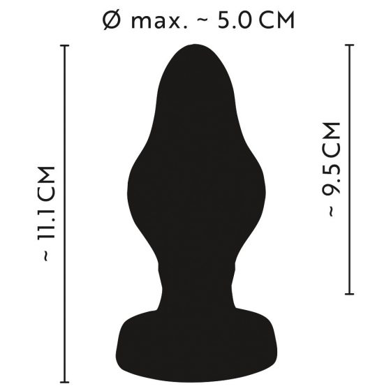 ANOS - εξαιρετικά μαλακό, ραβδωτό πρωκτικό dildo - 5cm (μαύρο)