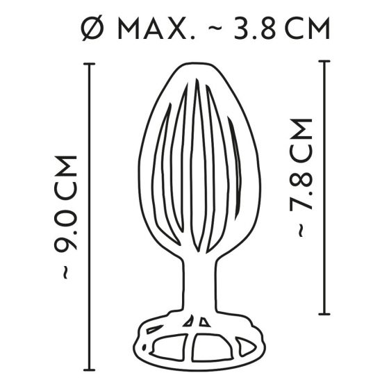 ANOS Μέταλλο (3,8cm) - μεταλλική κλωβός πρωκτικό δονητή (ασημί)